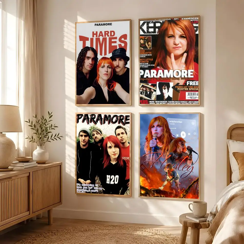 Band Paramore Poster Poster Self-adhesive Art Waterproof Paper Sticker Coffee House Bar Room Wall Decor