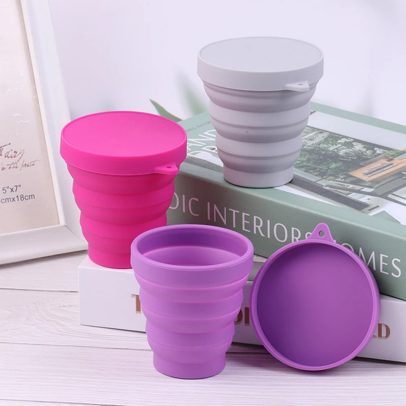 1pc tragbare Menstruation tasse zusammen klappbare Silikon becher Sterilisation becher Damen hygiene produkt