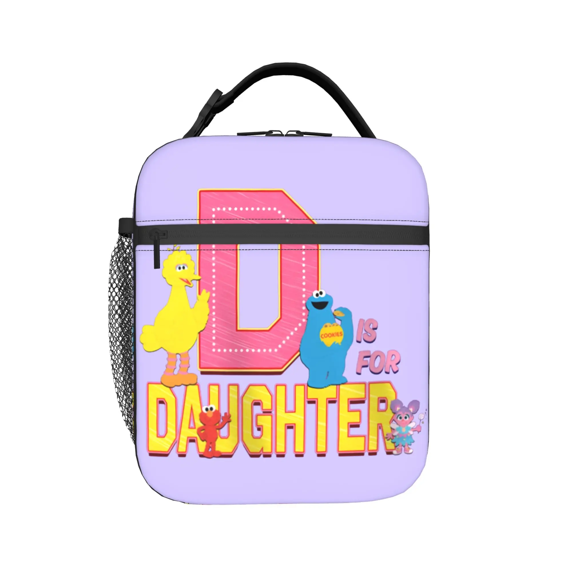 

Custom Cookie Monster Portable Lunch Box Women Men Waterproof Cartoon Thermal Cooler Food Insulated Lunch Bag Office Work