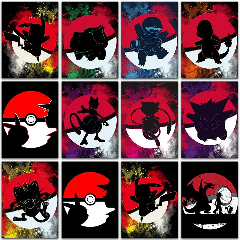 

Dark Pokemon Diamond Painting kits Pikachu Gengar Charizard Home Decoration Art Full Square&Round embroidery mosaic Cross stitch