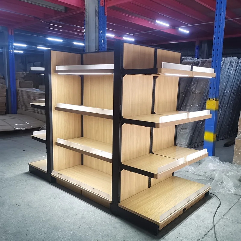 Custom heavy duty supermarket shelves display shelves general merchandise store metal adjustable on-site installation