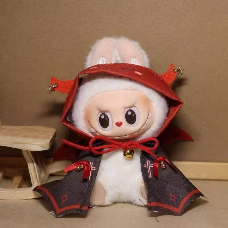 

17 см Labubu Хэллоуин Карнавал Вечеринка Маленький Дьявол Плащ Креативные Плюшевые Куклы Одеваются для V1 V2 V3 Одежда Аксессуары Игрушка Подарок