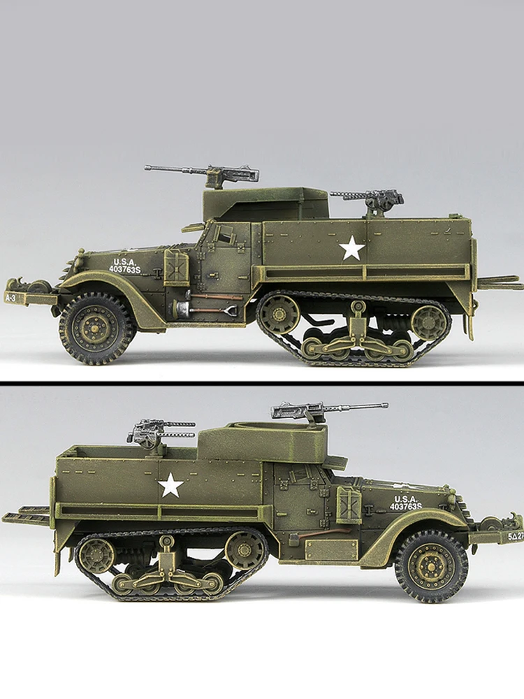 Academy Assembled Model Kit 13408 American M3 Half Track & 1/4 ton Amphibian Vehicle 1/72