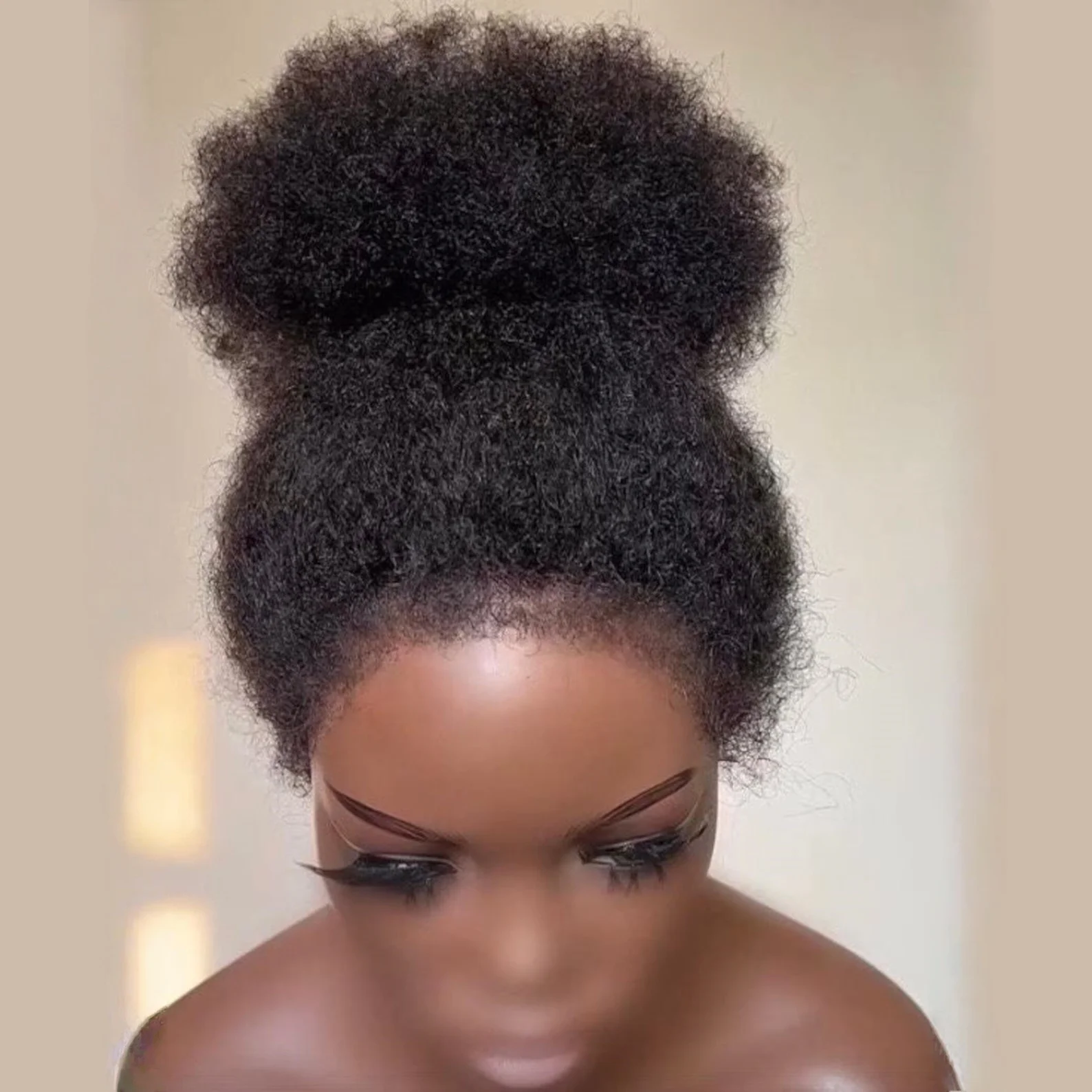 طويل 26 بوصة 180 الكثافة ياكي لينة الطبيعية أسود غريب مستقيم قبل قطعها غلويليس الاصطناعية 13x4 الدانتيل شعر مستعار أمامي شعر الطفل يوميا #4