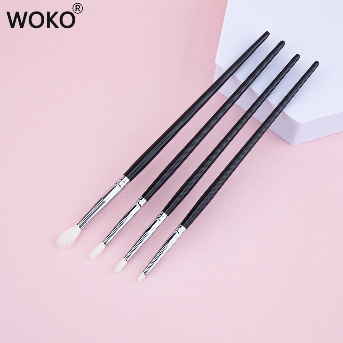 Tapered Crease Brush Large Small and Medium-sized Crease Makeup Brush Eyeshadow Crease Makeup Tool 100% Goat Hair & Copper Tube