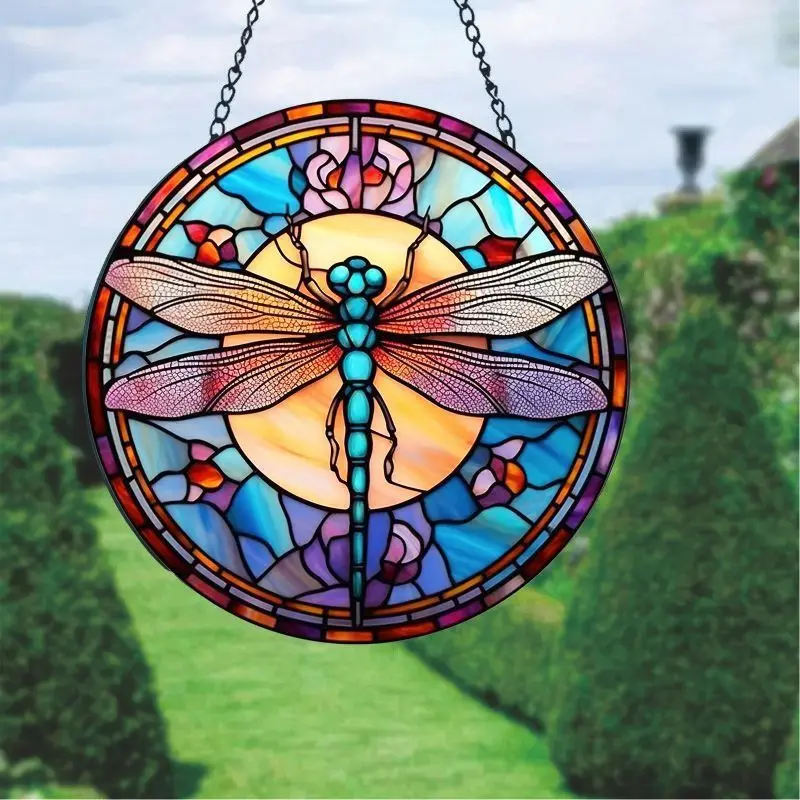 صائدة شمس بومة أكريليك للنوافذ وغرف المنزل ، ديكور ملون ، قلادة معلقة على الحائط ، إضاءة ملونة ، زخارف حدائق ، هدايا