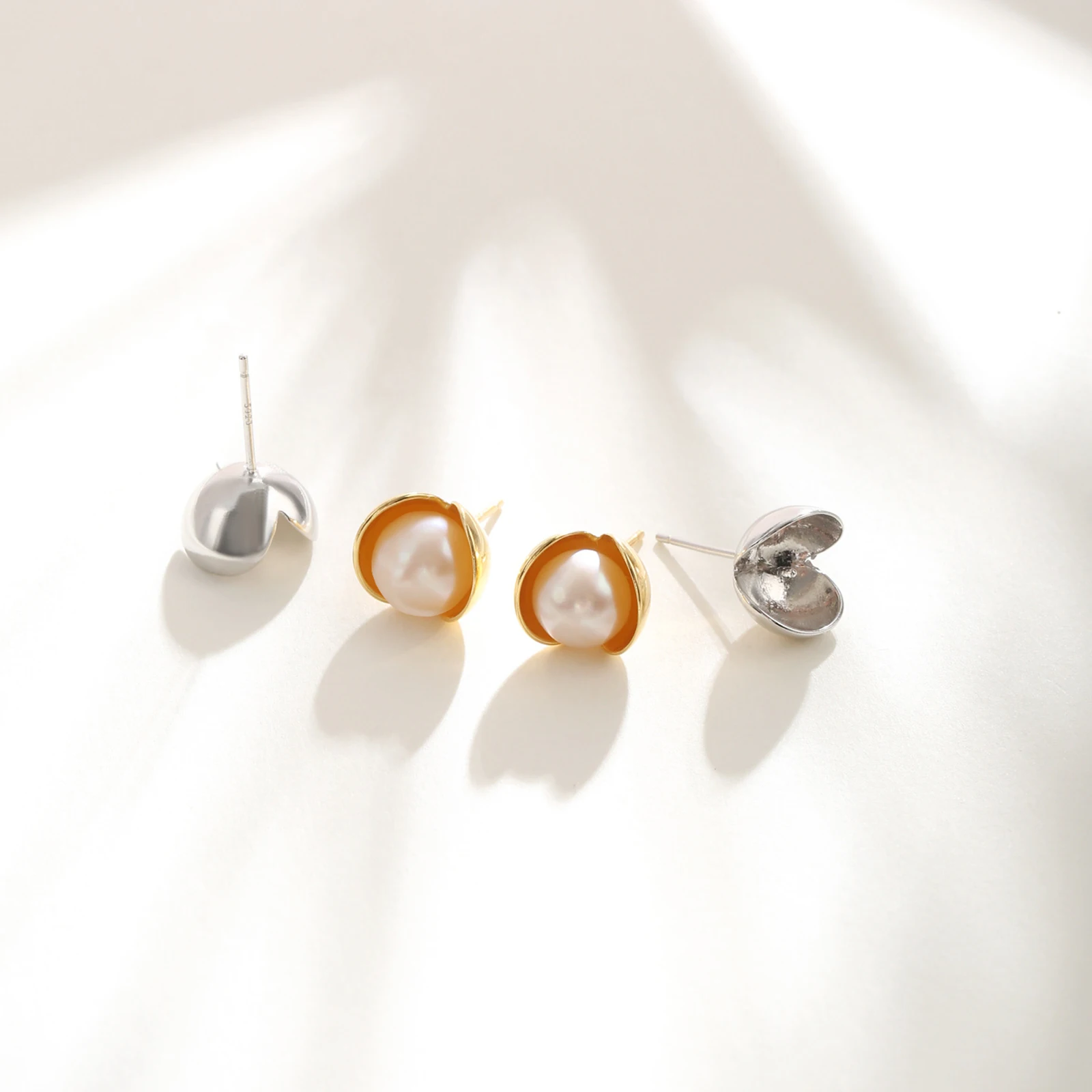 925 Sterling Silver Earring Posts Empty Base For Settings Round Pearl DIY Earring Charm Jewelry Making Supplies