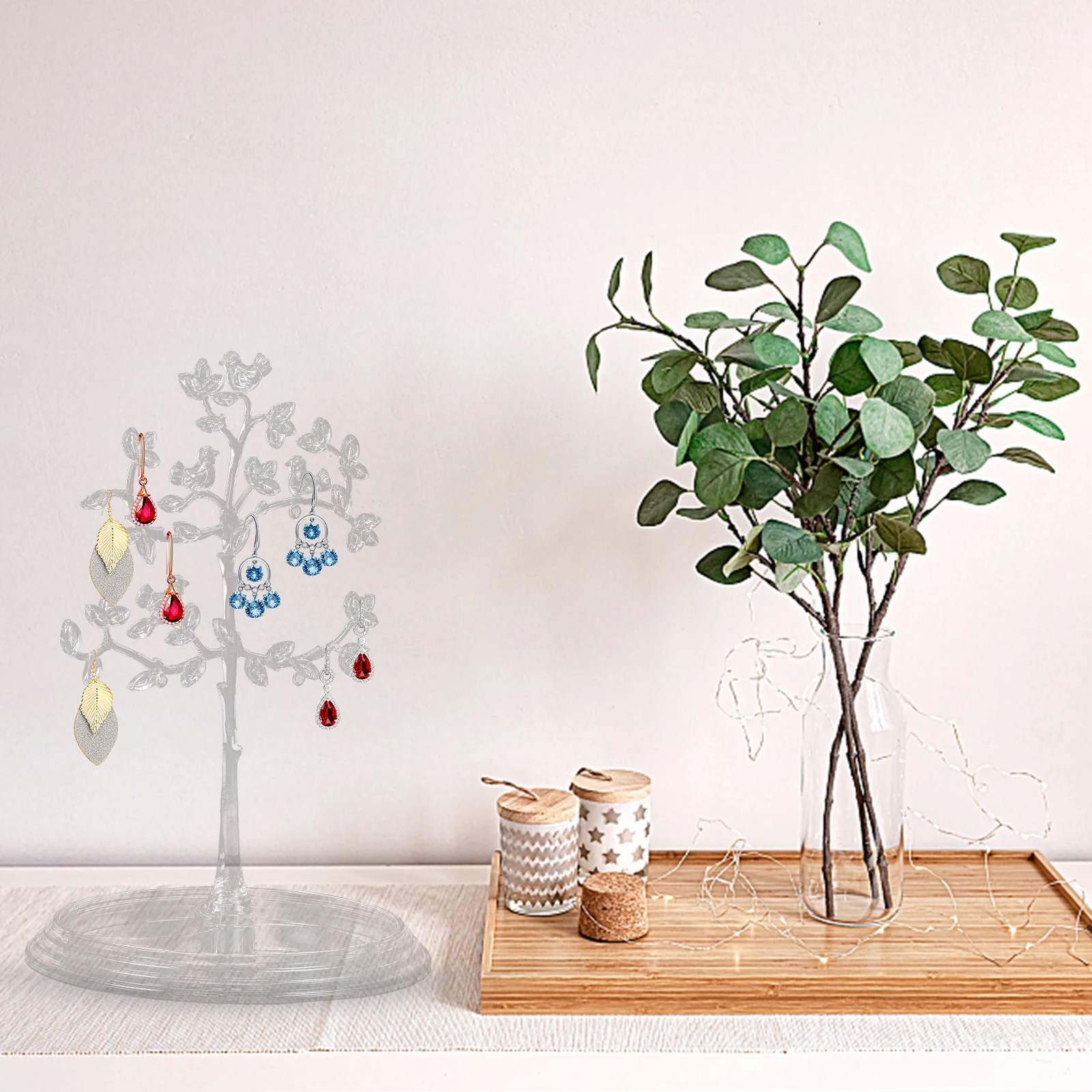 

Plastic Jewelry Tree Holder Necklace St Bracelet ganizer Storage Rack Home Decor Stylish Modern Classic Earring Display Jewelry