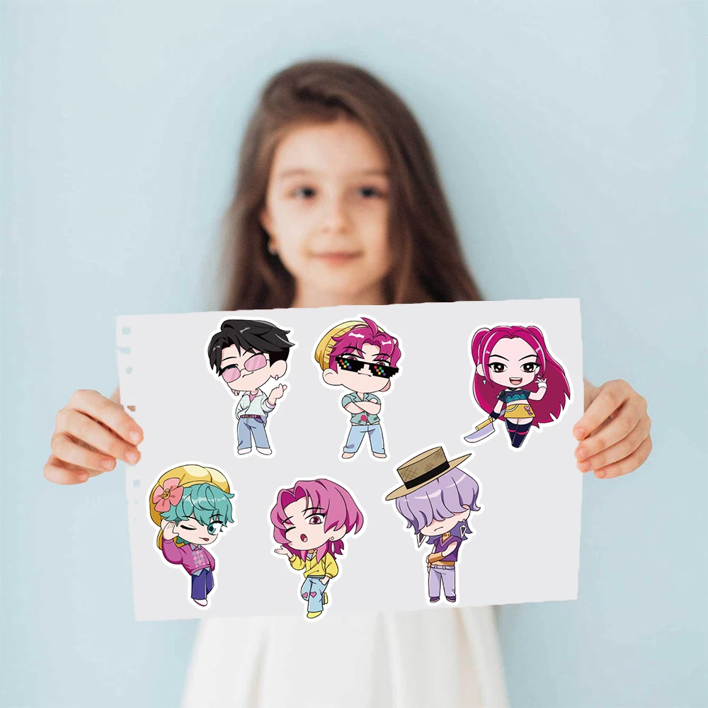 8PCS Cartoon kpop witch hunting group Sticker K-Pop Puzzle Creative Graffiti Reusable Coffee Bicycle Invitation Phone Sticker
