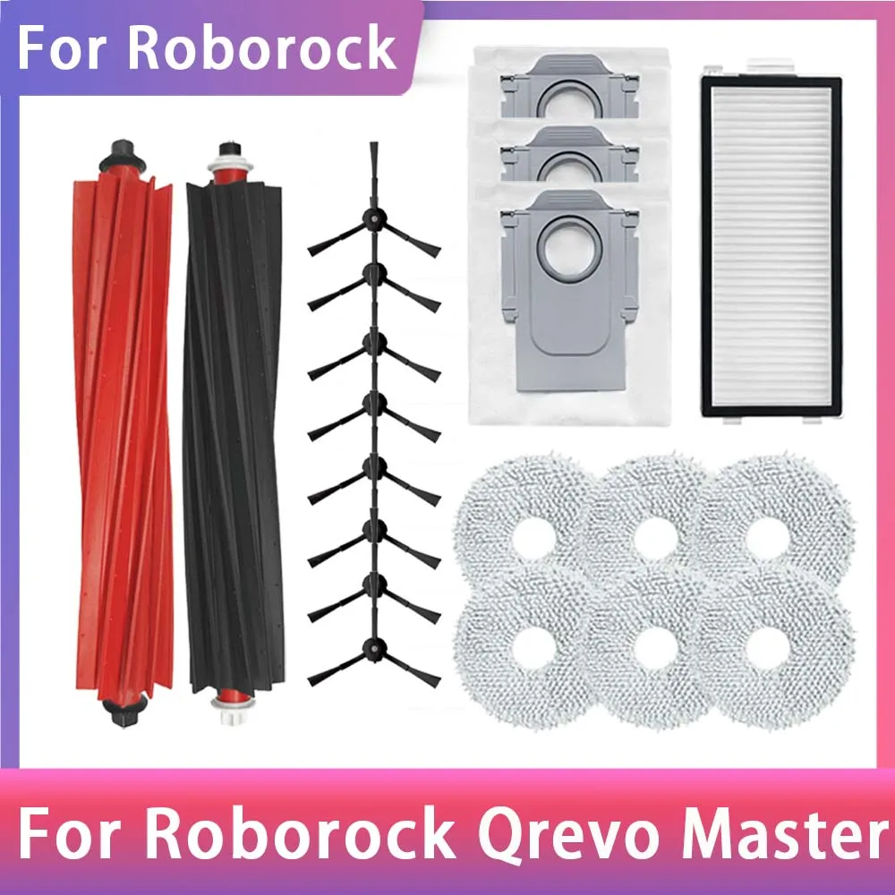 Fit For Roborock Qrevo Master V20 P10S Pro Replacement Parts Main Side Brush Hepa Filter Mop Cloths Pads Dust Bags Accessories