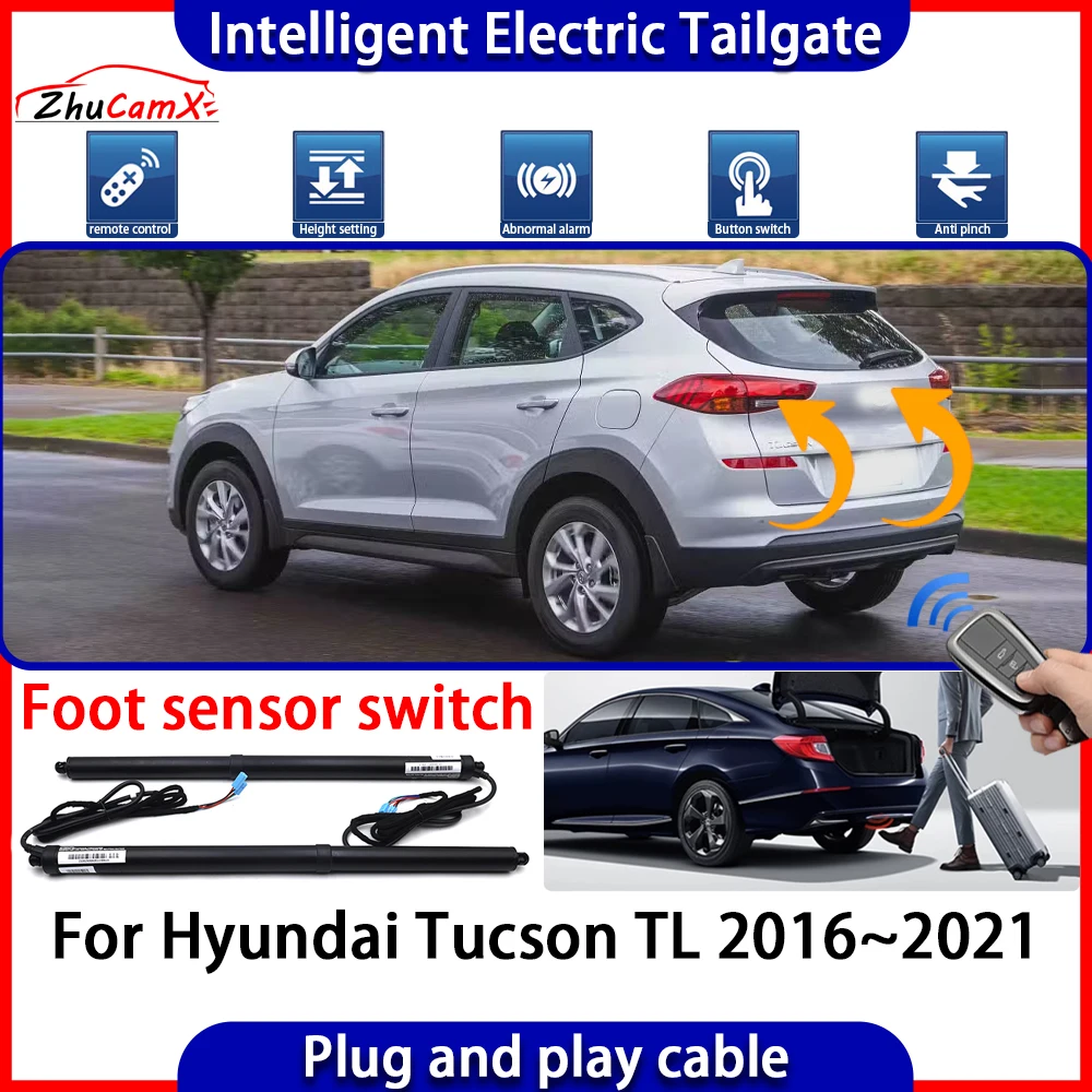 ZhuCamX Car Automatic Lifting kit Opening Trunk Intelligent Electric Tail Gate Lift Tailgate for Hyundai Tucson TL 2016~2021