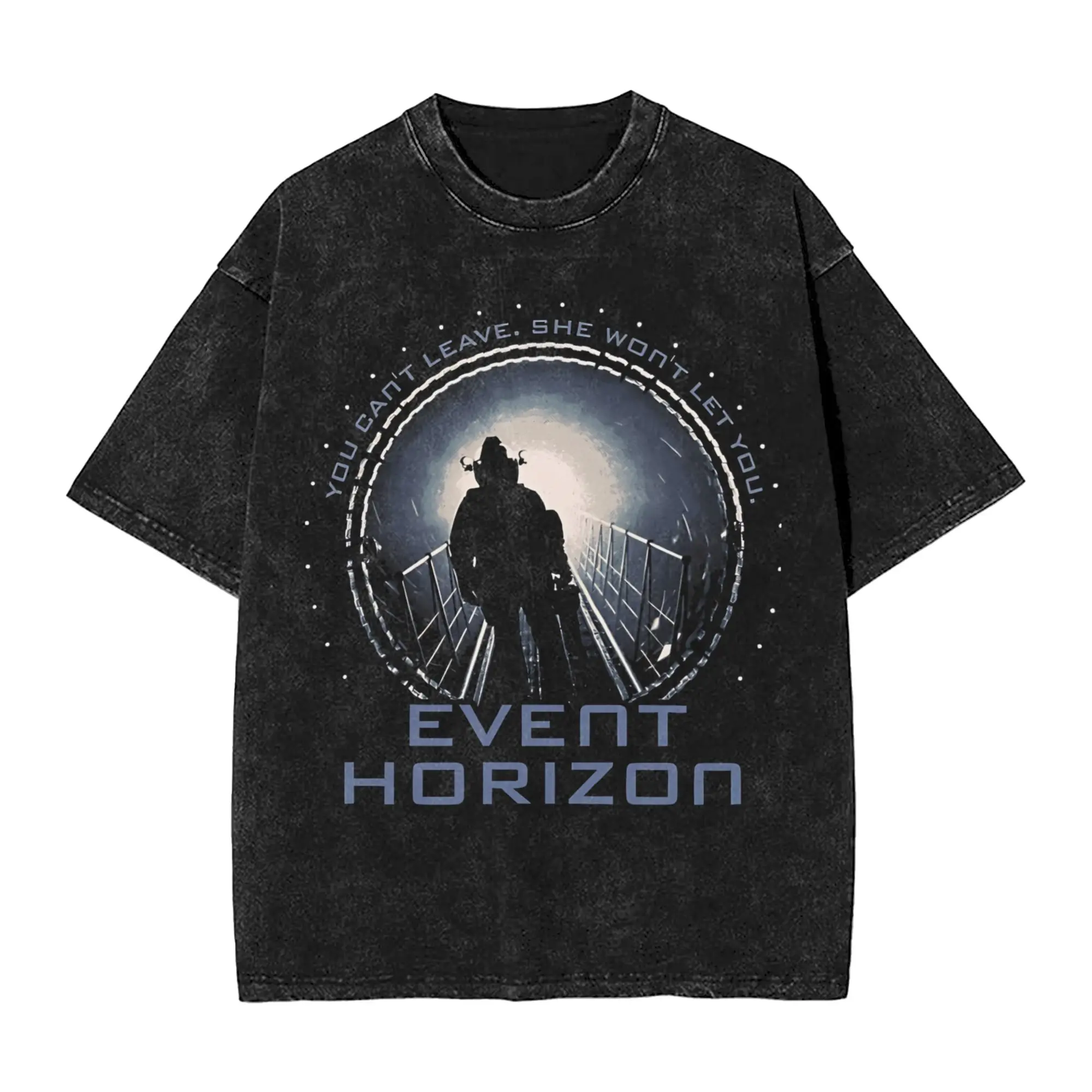 Event Horizon  T Shirts Hip Hop Washed Short Sleeve Oversize T-Shirt  Vintage Men Women Streetwear Summer Tees