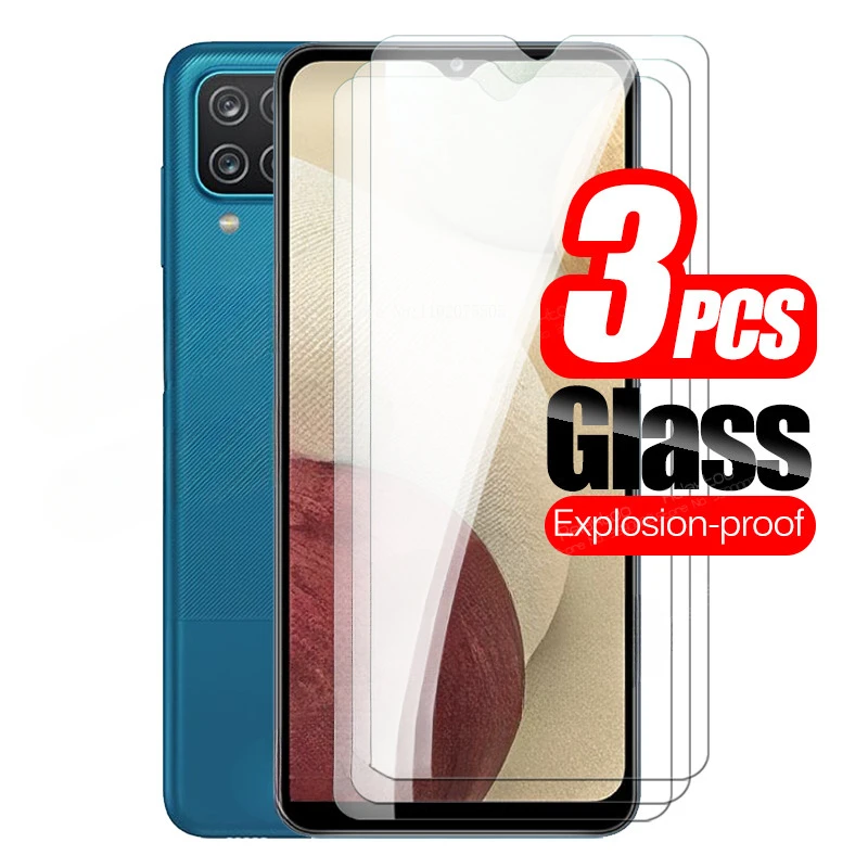 3PCS Screen Protector For Samsung A12 Glass Tempered Glass  For Samsung Galaxy A12 A 12 SM-A125F/DS Phone Safety Protective Film