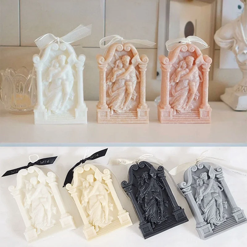 Ancient Greek Couple Love Messenger Silicone Candle Mold DIY Arch Angel Candle Making Soap Resin Chocolate Mold Gifts Craft