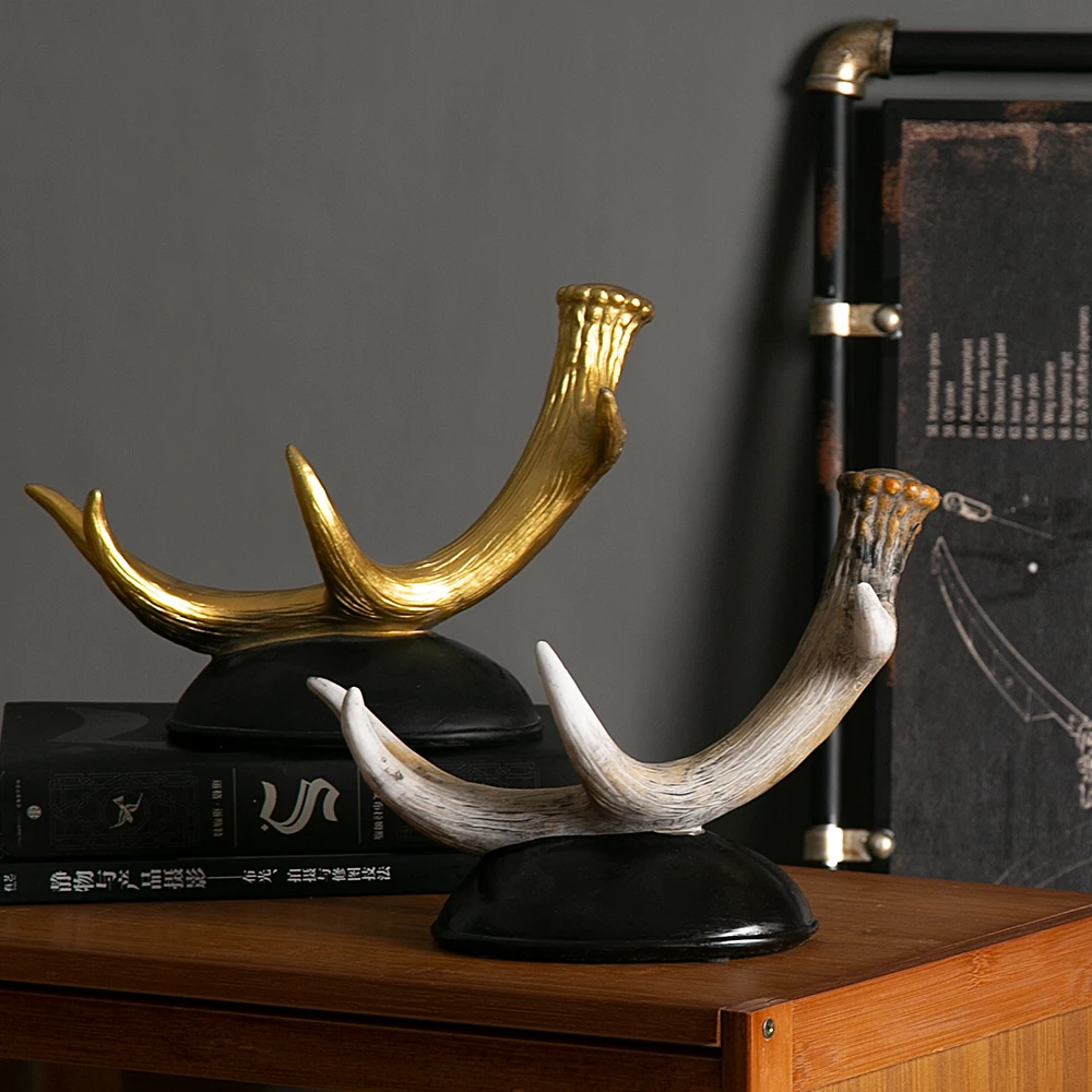 

Креативный рог оленя, искусственный винный шкаф, ретро-украшение, стеллаж для бутылок, искусственная скульптура