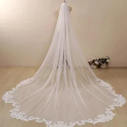 Velo da sposa in pizzo bianco avorio 3M 4M 5M con veli da sposa lunghi cattedrale accessori da sposa velos de novia voile de mariée