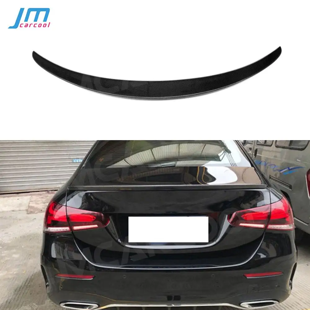 For Mercedes-Benz A Class W177 Sedan A200 A180 A250 Spoiler 2019-2020 Rear Boot Spoiler Carbon Fiber Wings FRP Car Sticker