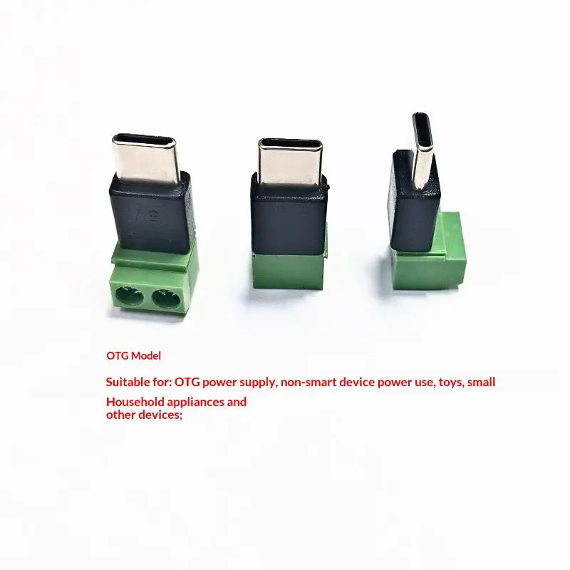 Hot！1/3Pcs 5V Solderless Green Charging Adapter Type C/Micro Male To 2 Pin For Toy Intelligent Devices Phone And Computer