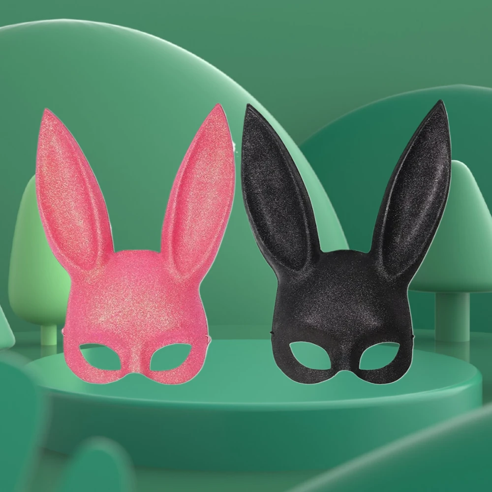 

2025 Halloween Masquerade Sexy Rabbit Ears Mask Cute Bunny Long Ears Bondage Mask