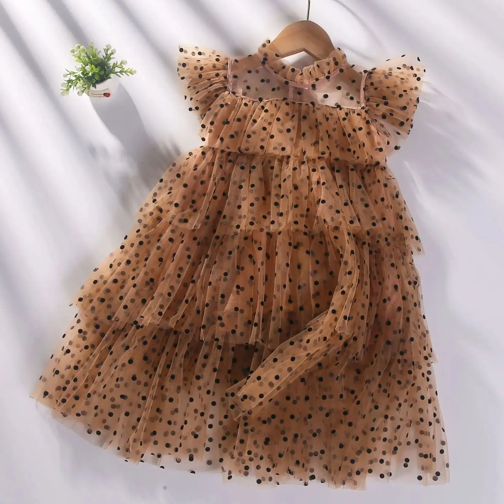Ropa para niñas pequeñas, vestido tutú de malla con lentejuelas sin mangas de verano, ropa informal para niñas pequeñas, vestido acampanado con pastel de princesa de cumpleaños