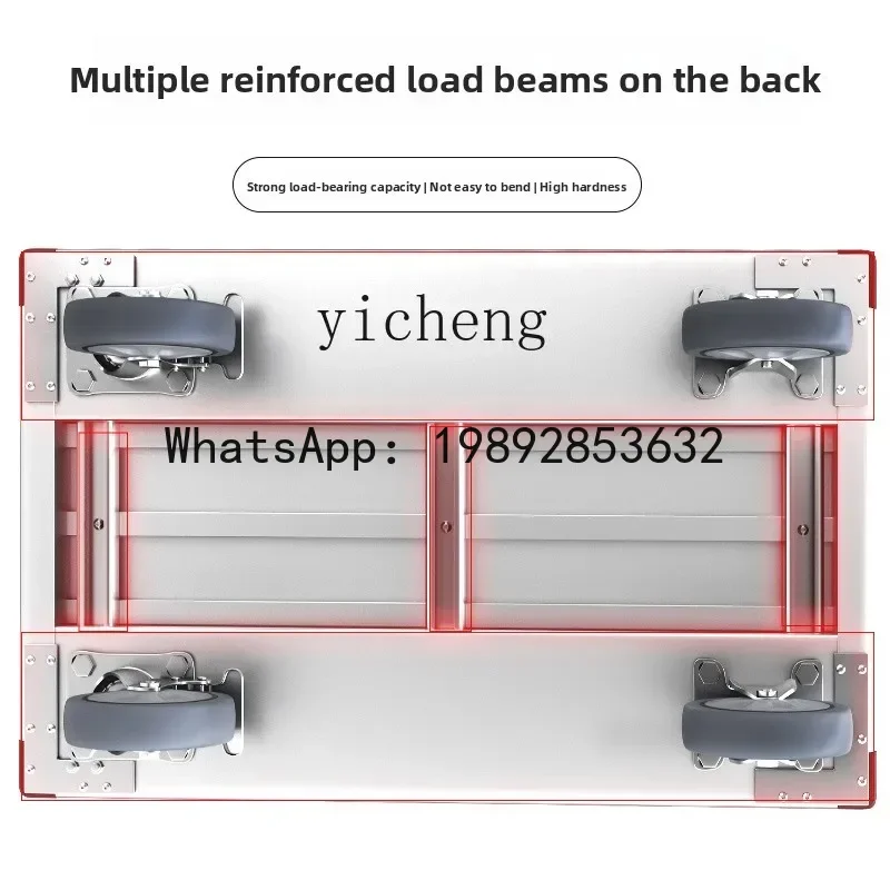 Q5 carrinho de liga de alumínio manuseio caminhão de mesa 304 alça de aço inoxidável reboque dobrável carrinho leve e silencioso