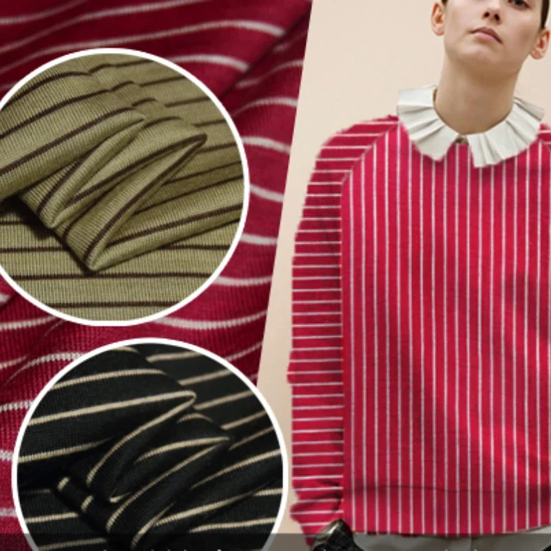 

Шерстяная ткань, красочный полосатый вязаный плюшевый материал, весна-осень, мягкая драпировка, платье, кардиган, ткань, сделай сам, шить, оптовая продажа, ткань