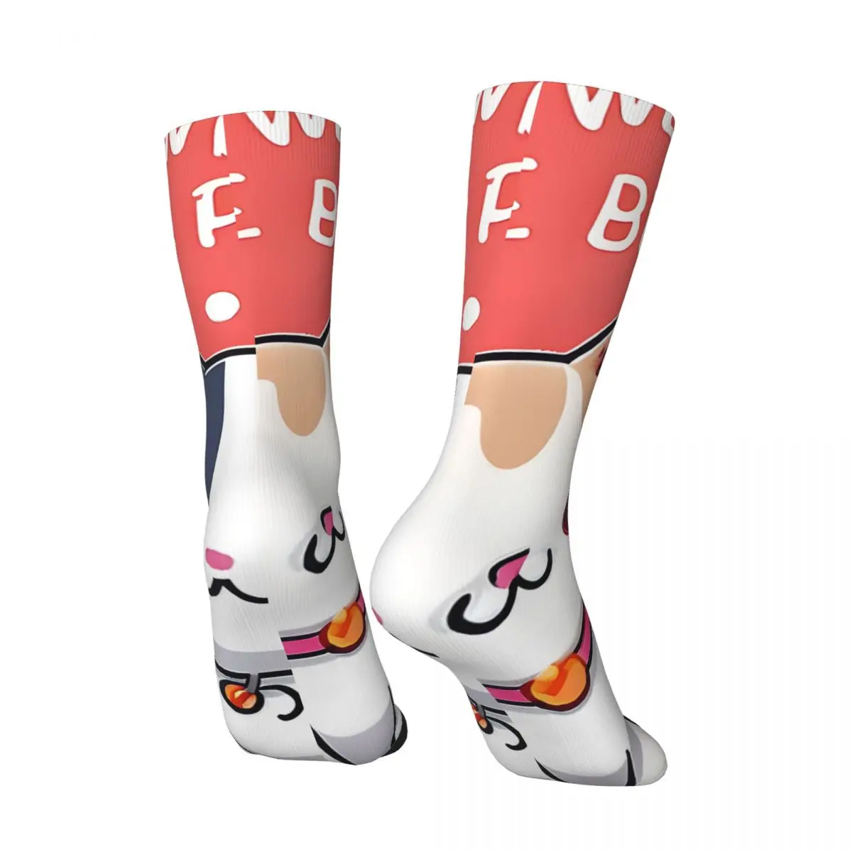 Retro Purrfect Teamwork Adorable Cat Duo Artwork Men's compression Socks Unisex Harajuku Seamless Printed Novelty Crew Sock