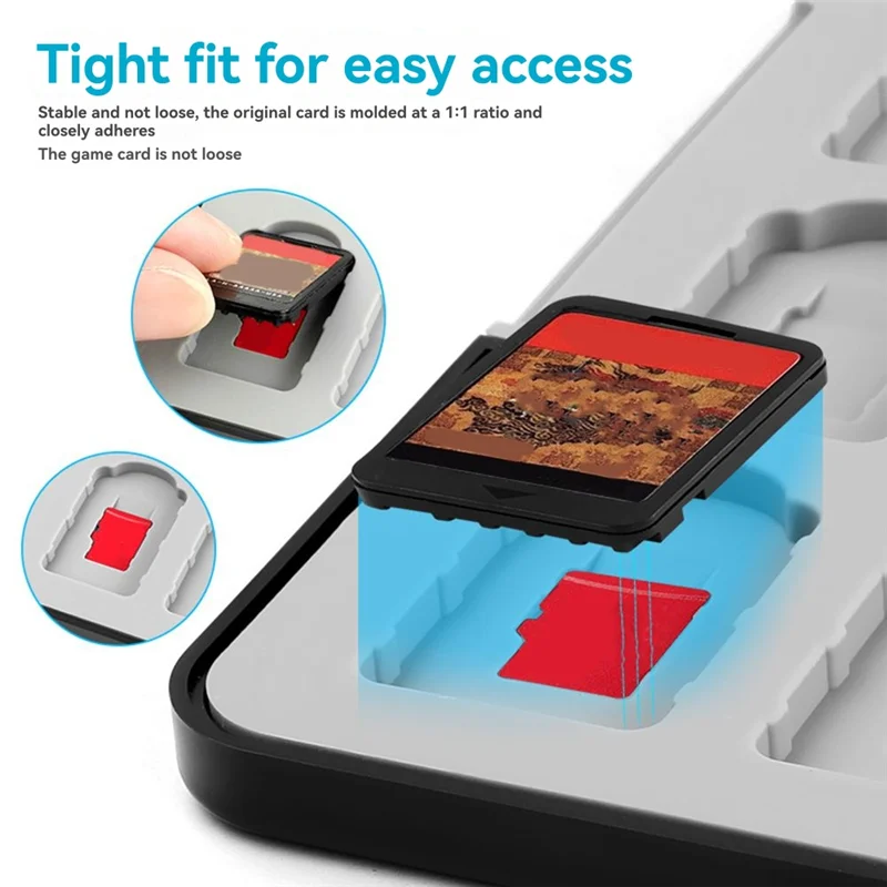 【Ostatnia szansa!】Etui do przechowywania kart gier dla Switch 2 dla Switch Lite OLED Hard Shell z 64 miejscami na kartridże do gier i 64 Micro-SD C