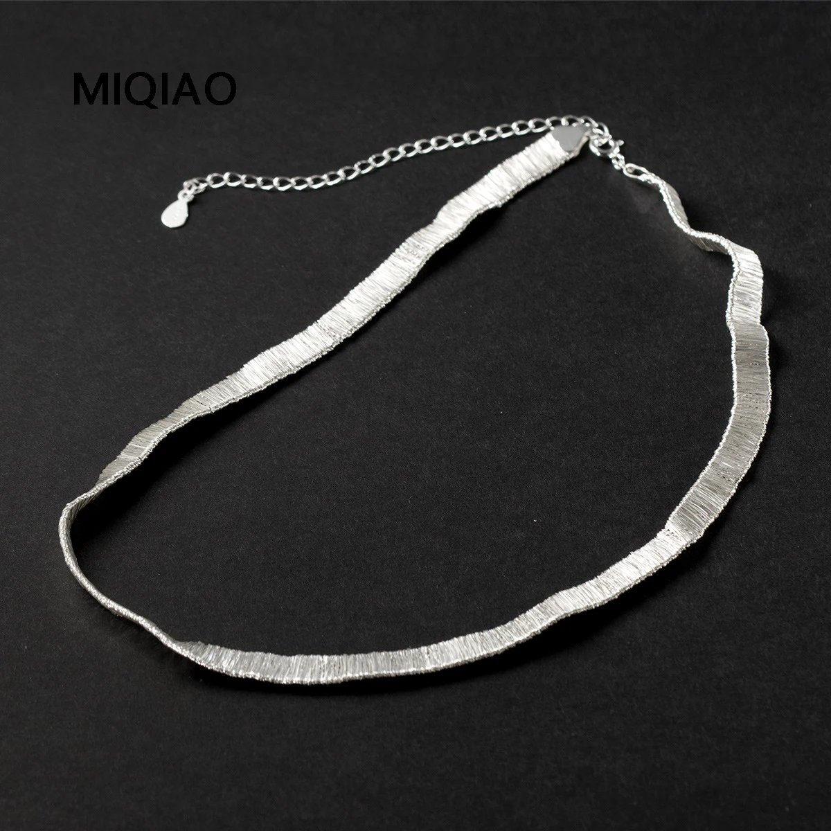 

MIQIAO Necklaces For Women 925 Silver Jewelry Chain Necklaces Woman Trend 2024 Choker Wide Thousand Silk Handmade