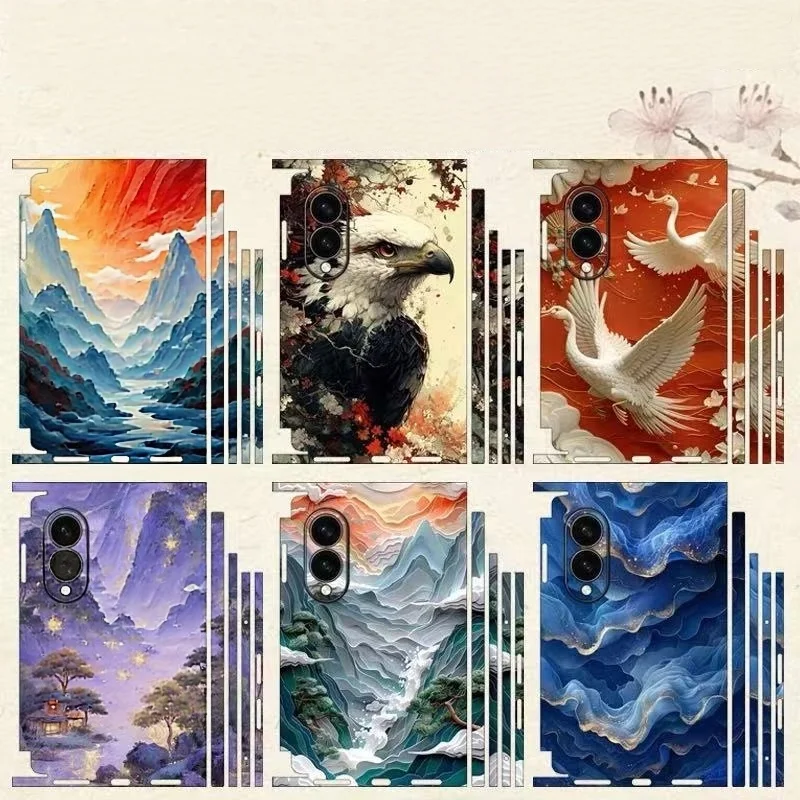 Colorful Cartoon Anti-Scratch Stickers For Samsung Galaxy Z Fold 8 ultra 7 6 5 4  Protective Decal Skin Cover Back Film