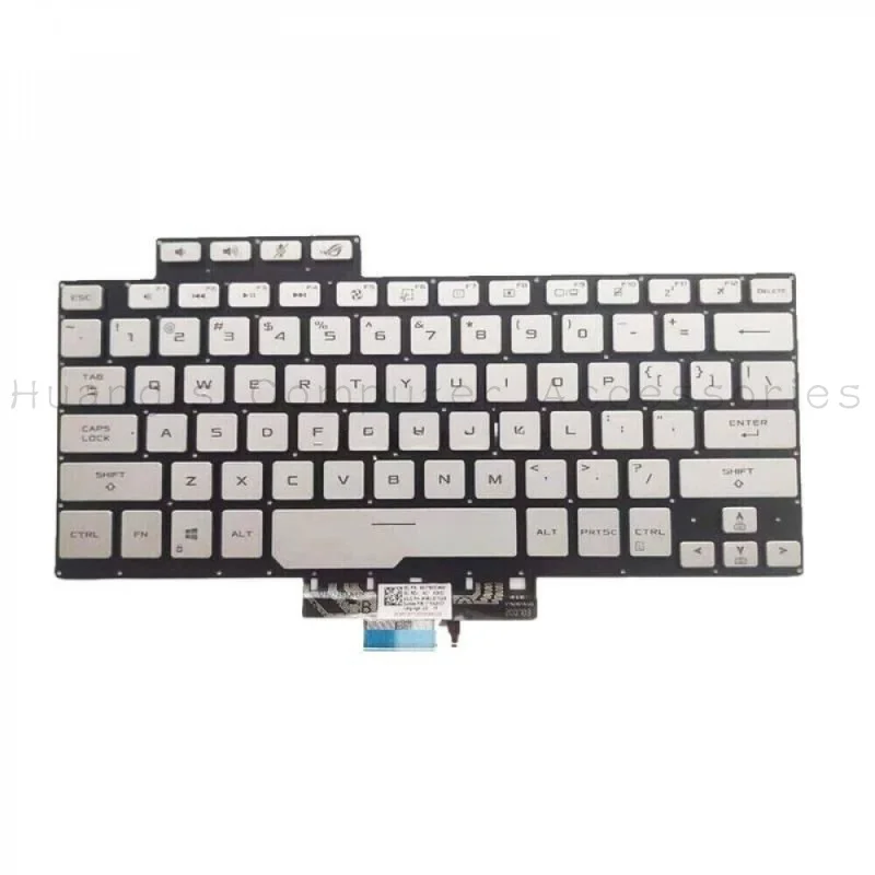 SS+New US Layout Backlit Silver Keyboard For ASUS ROG Zephyrus G14 GA401 GA401U Laptop