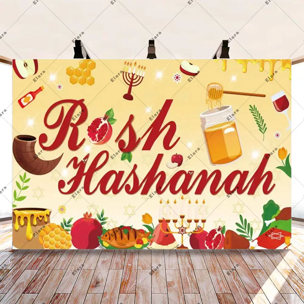 Selamat Purim Rosh Hashanah Festival Tahun Baru Yahudi Dekorasi Pesta Latar Belakang Fotografi Spanduk Shana Tova Studio Foto