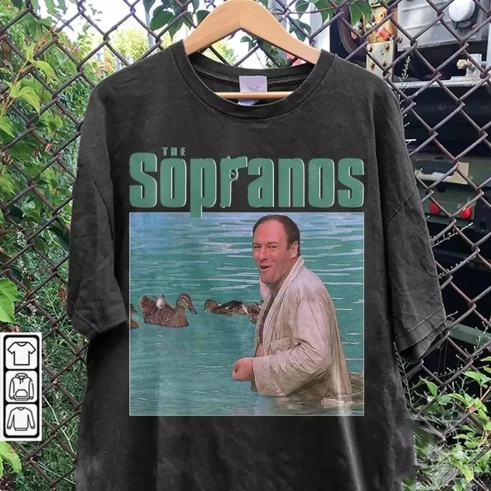 The Sopranos Movie Duck Pattern T-Shirt 90s Sopranos Theme Loose Fit Pure Cotton Unisex Streetwear Top  vintage t shirt