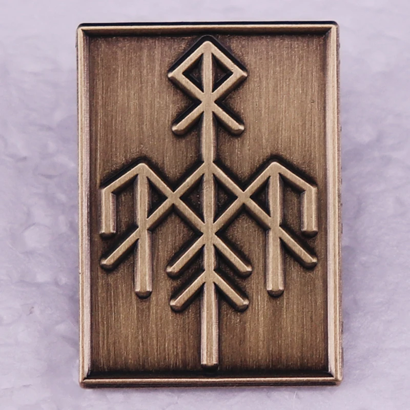 Music album badge viking runes vintage metal brooches pins jewelry
