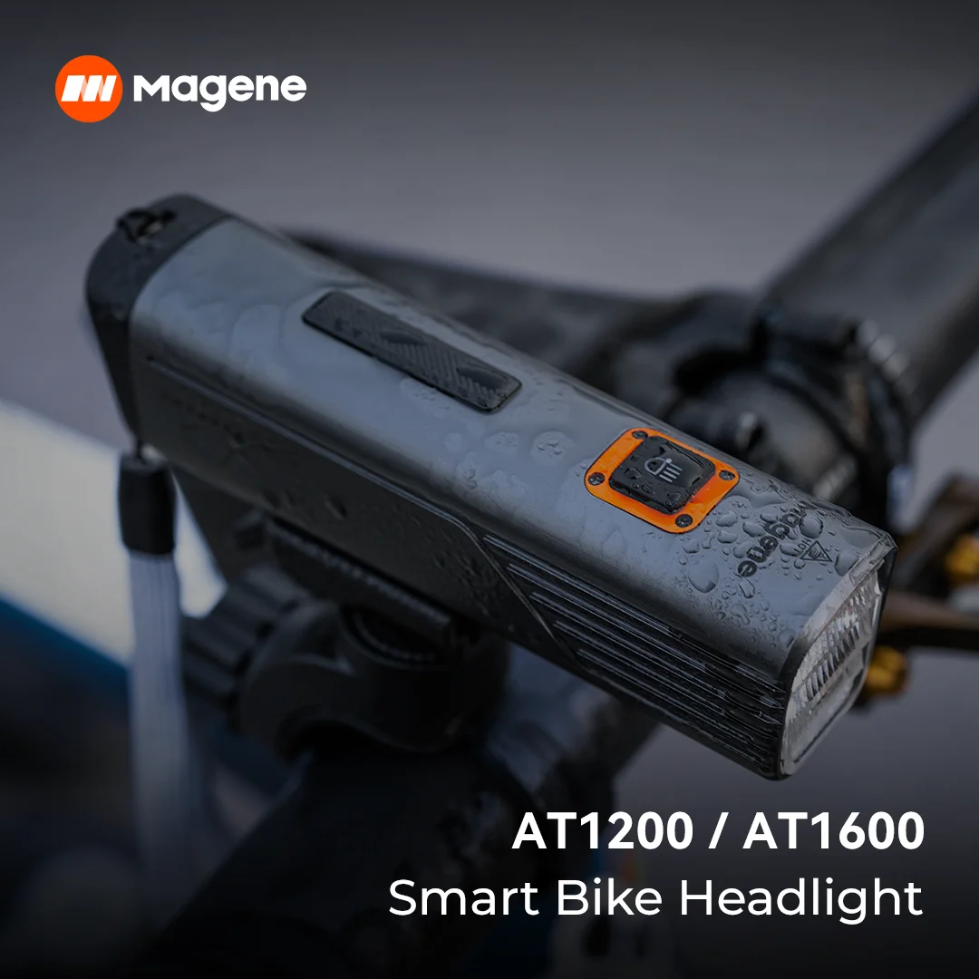 Luce stabile con intensità del faro per bici intelligente Magene AT1200/AT1600