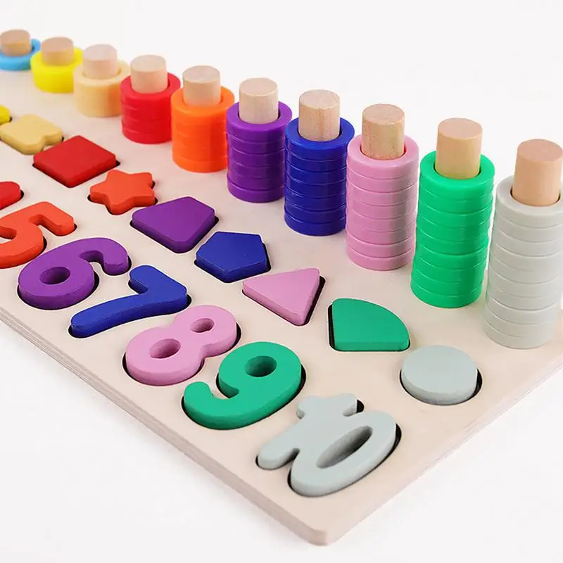 Nummer Puzzle Spielzeug Zählform Stapler Mathe Spiel Puzzle Brett Vorschule Lern aktivitäten Feinmotorik Spielzeug für Kinder