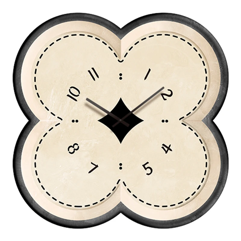 

Medieval French Cream Wind Restaurant Wall Clock Living Room 2023 New Simple Modern Creative Clock Wall Painted Clock