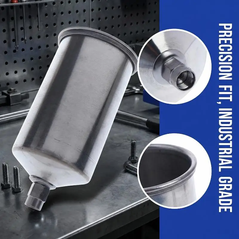 

1PC 1000ML Aluminum Spray Gun Cup Gravity Feed Refillable Paint Sprayer Pot For Automotive Crafts Painting Spray Gun Accessories