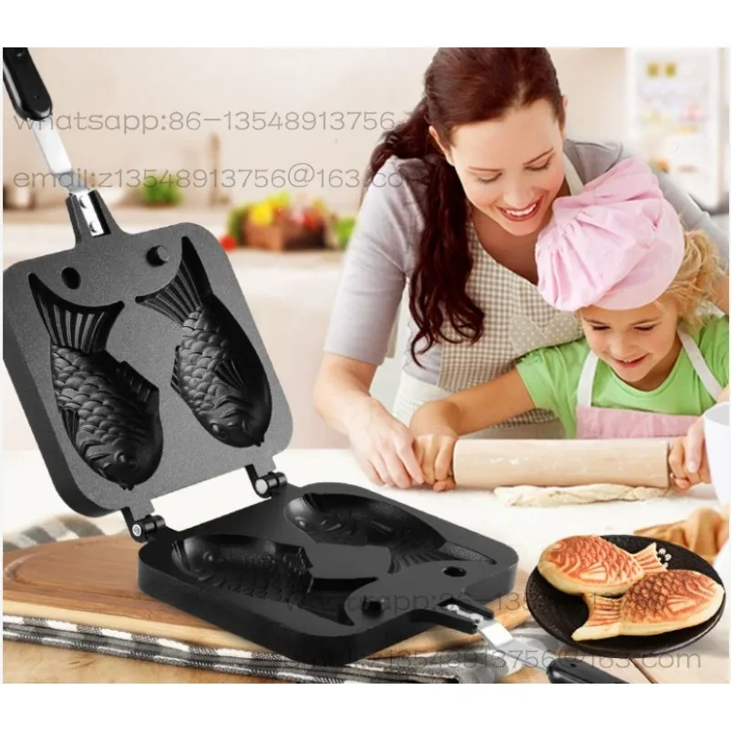 Household Aluminum Non-Stick Snapper Grilled Waffle Maker Cookies Cake Baking Pan Pisces Baking Double Sided Pot