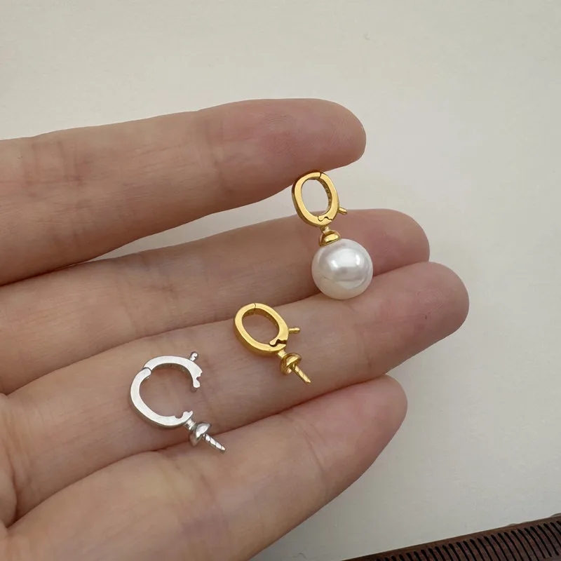 1 قطعة الصلبة 925 فضة قلادة موصل 18K الذهب اللون DIY بها بنفسك مجوهرات ل حبات اللؤلؤ اكسسوارات صنع مكونات