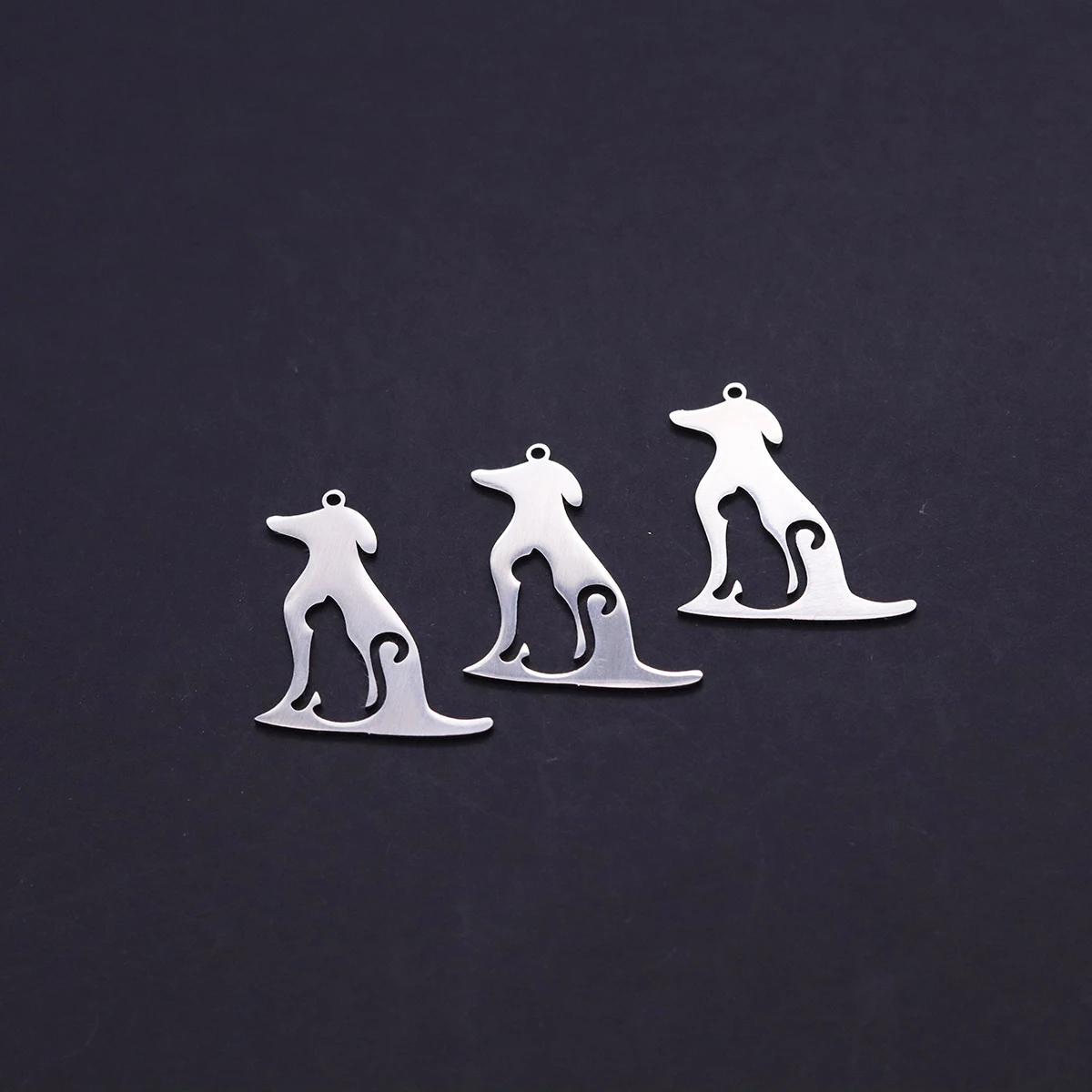 3pcs Pet Animal Charms for Jewelry Making Stainless Steel Seahorse Cat Dog Turtle Horse Pendants DIY Handmade Craft Accessories