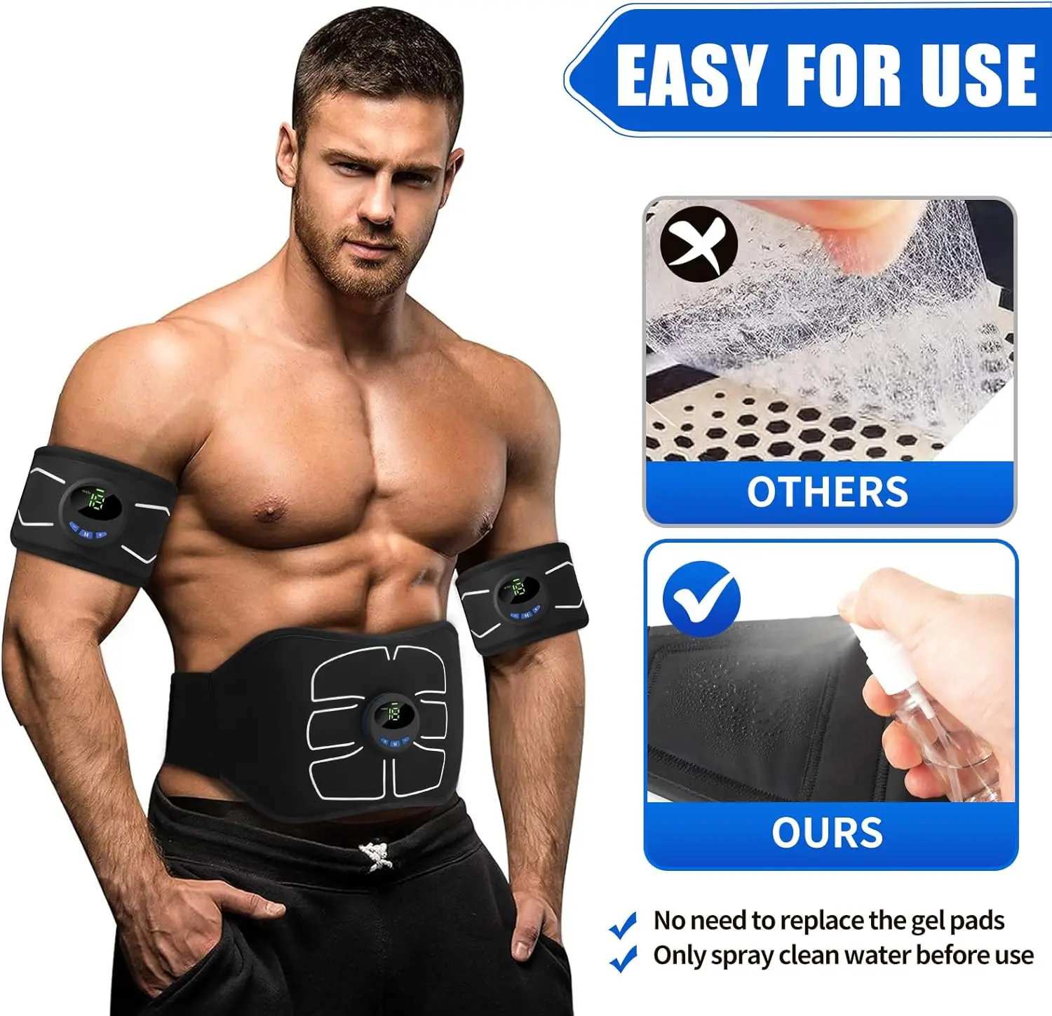 

Electronic Muscle Stimulator, Abs Stimulator Muscle Toner, Ab Machine Trainer for All Body, Fitness Strength Training