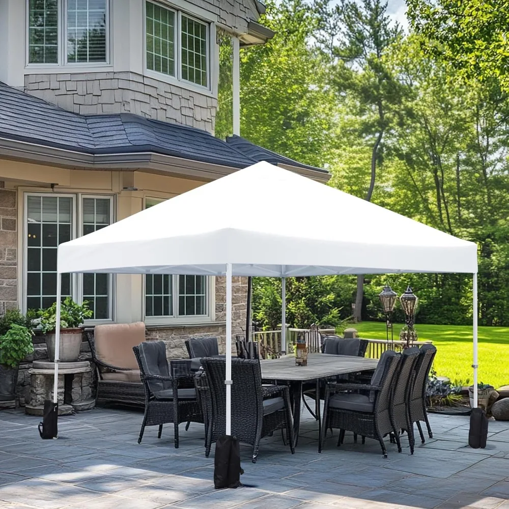 

Outdoor Pop Up 10 x 10 Canopy Tent, Portable with Easy Setup, One-Push, Includes Carry Bag, 8 Pegs, 4 Ropes, 4 Weighted Bags