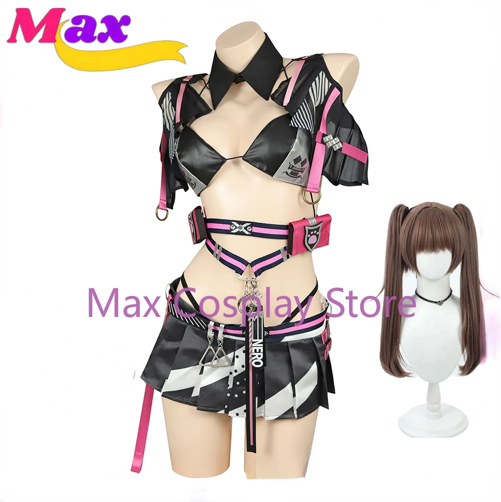 Max Game Nikke Victory Goddess SSR Nile Cosplay Costume Nikke Nilo Costume Halloween Sexy Female Top Shorts Bra Panties Tail Ear