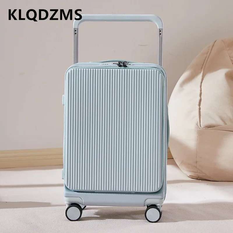 KLQDZMS-Valise d'embarquement légère à chargement USB, valise à roulettes PC multifonctionnelle, ouverture frontale, 20 po, 22 po, 24 po, 26 po