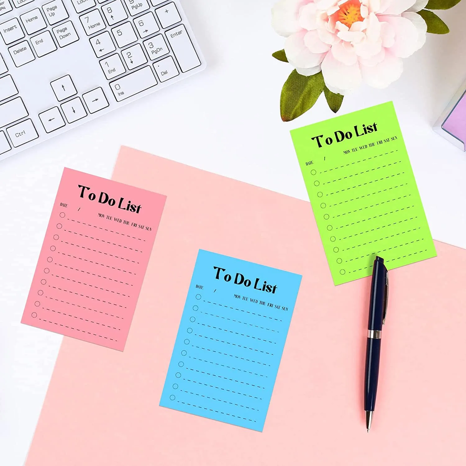 50 Sheets To Do List Notepad color To Do List Sticky Notes Adhesive Memo Pad Portable Daily Planner Grocery check List Notepad - view 3
