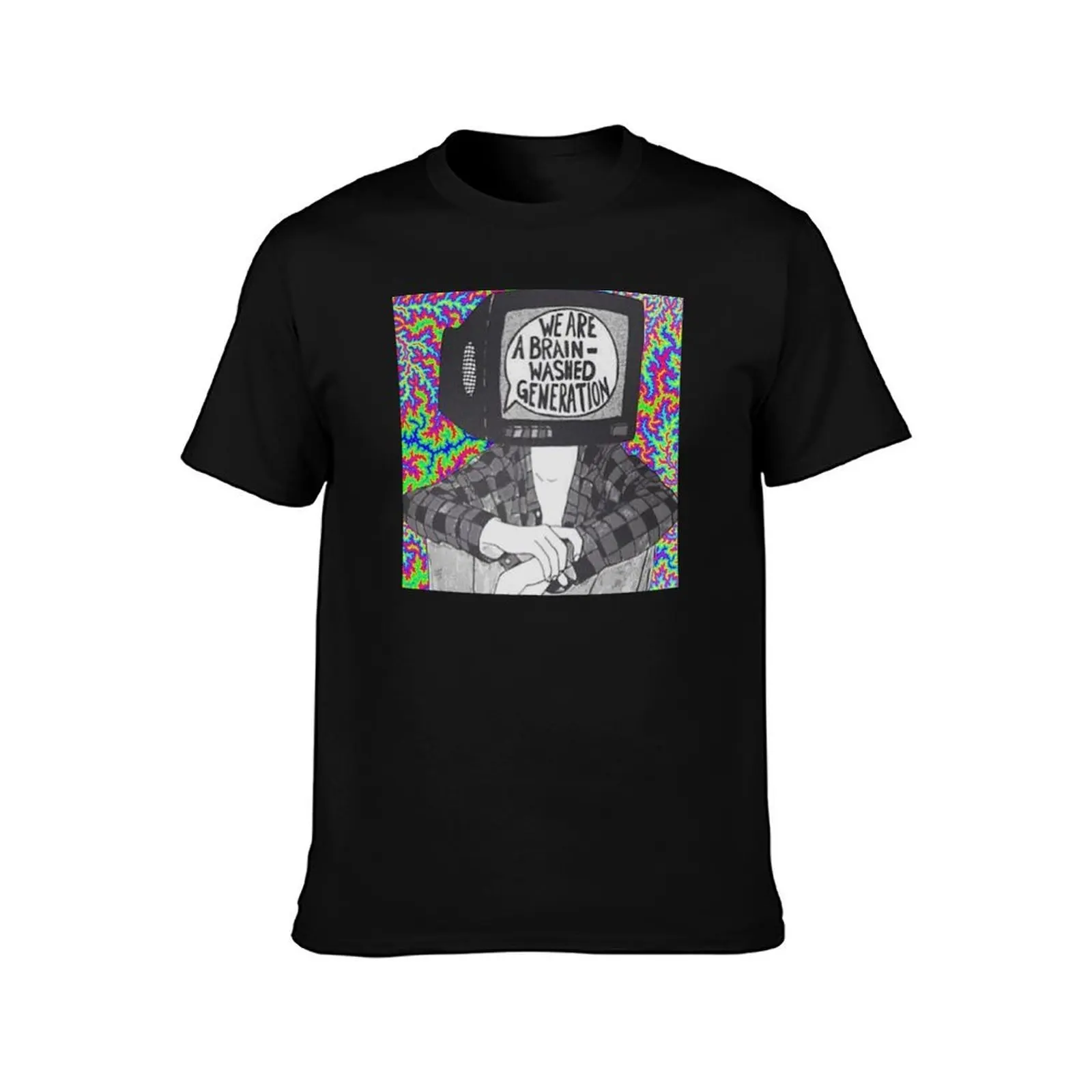 We are a brain-washed generation T-Shirt, Summer Casual Cotton Tee, Oversized Streetwear Tops, Vintage Graphic Print