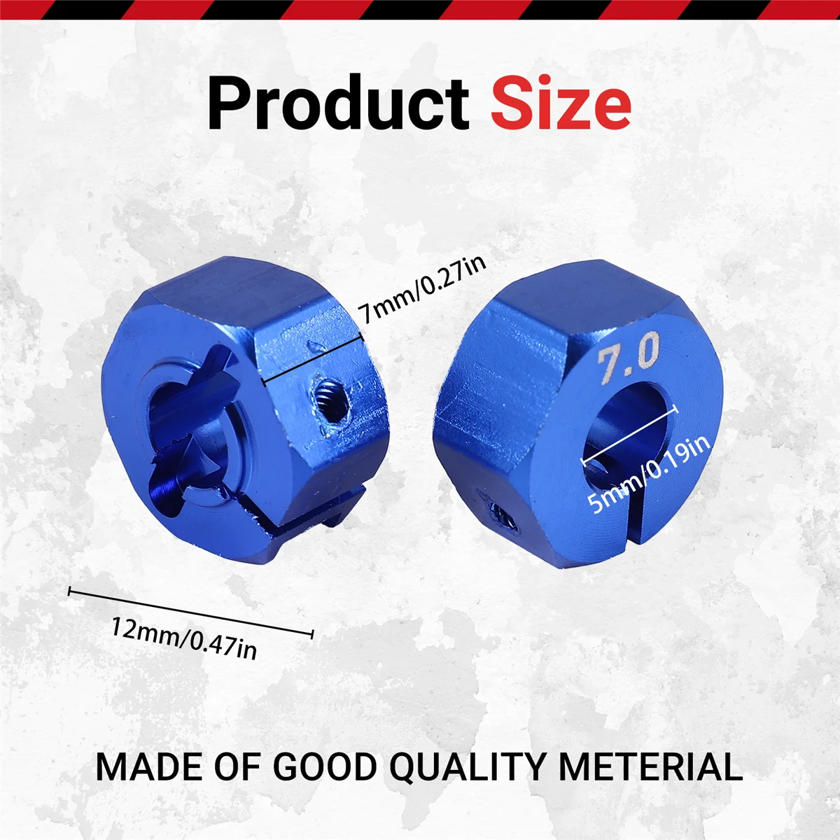 GET! Metal 12mm Hex Wheel Hub Adapter M4 Flanged Lock Nut Cross Wrench for Traxxas 1/10 Slash 4X4 VXL 2WD Rustler RC Car