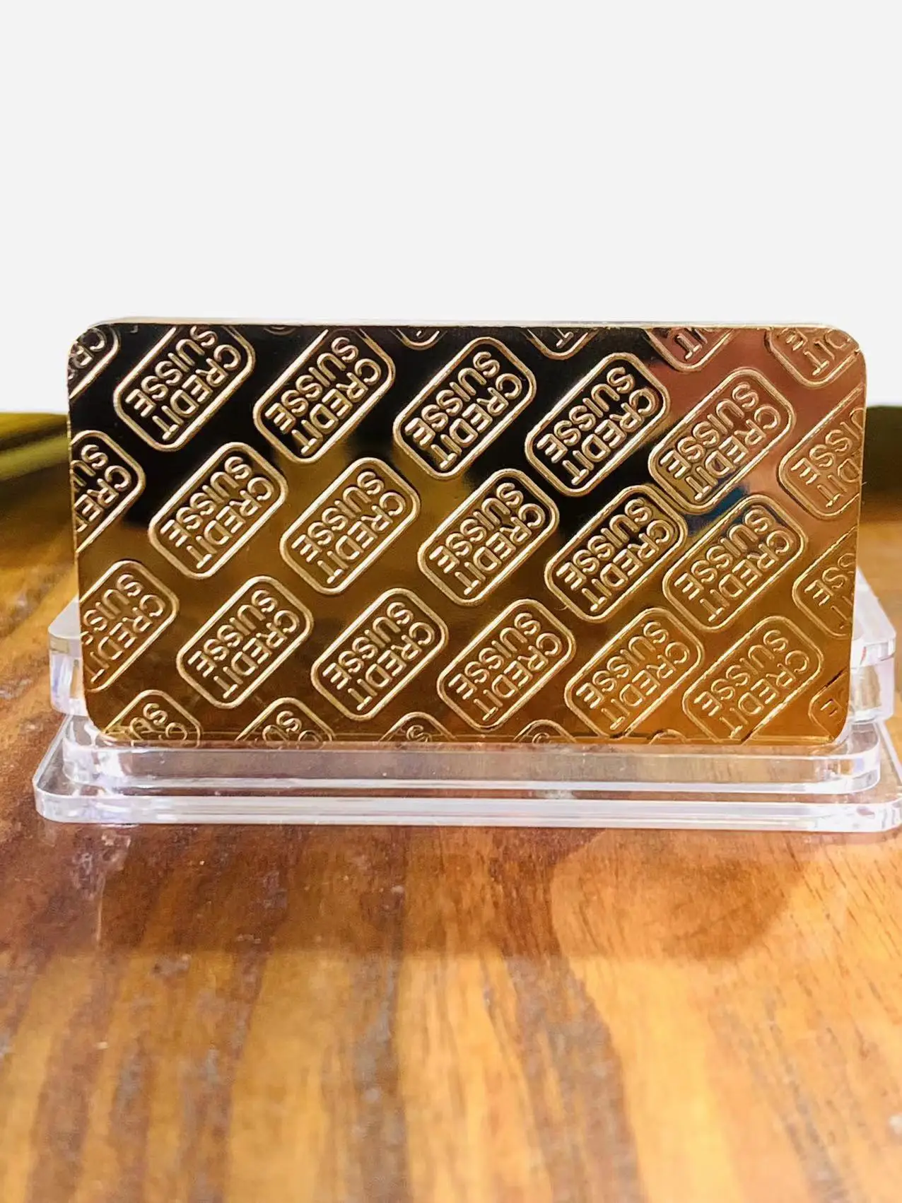 Custom 24k Pure Gold Plated Laser Serial Number 50mm Swiss Coin