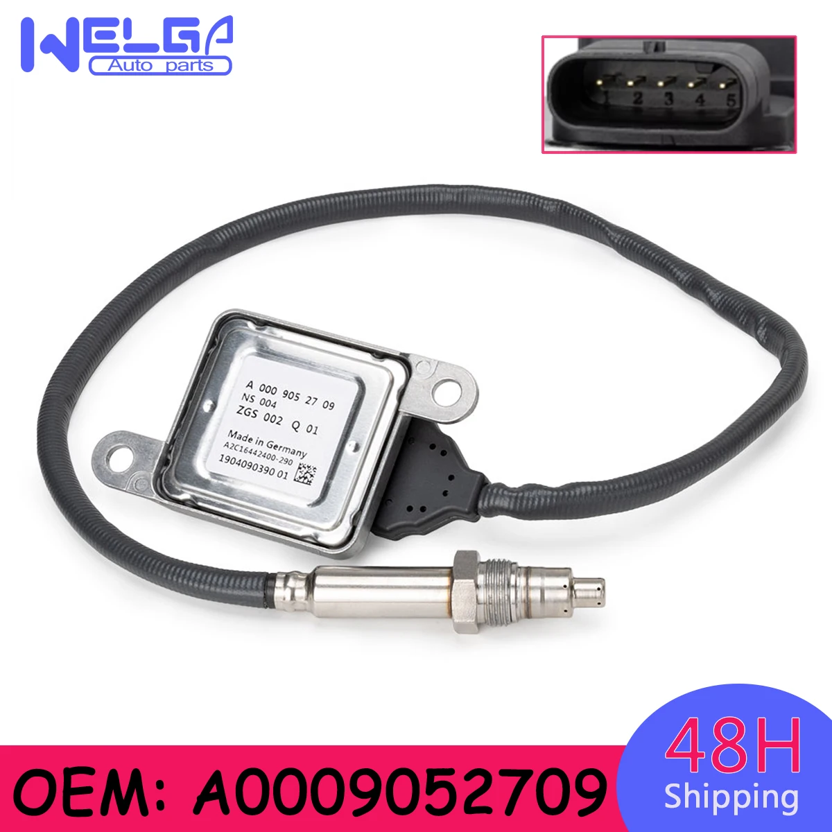 New Nox Sensor Nitrogen Oxide Sensor For Mercedes-Benz W166 W172 W222 GLC SLC SLK V-CLASS 12V OEM # A0009052709 0009052709